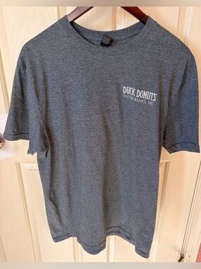 Duck Donuts Duck, NC Shirt, Gray, Men’s Large. Outer Banks, original store.